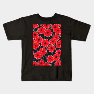 Beautiful Stylized Red Flowers, for all those who love nature #162 Kids T-Shirt